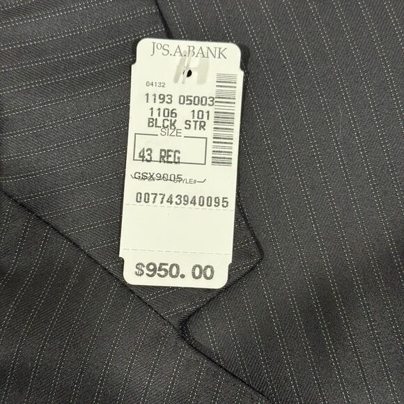 Men's Jos. A. Bank Signature Gold Jacket 43R Pants 40R Pinstripe Suit Set - Picture 12 of 13